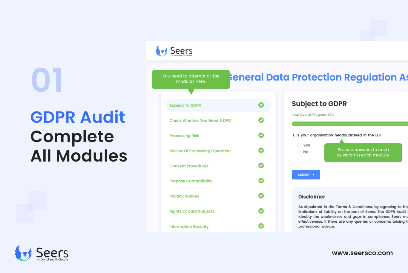 screenshot of GDPR Audit
